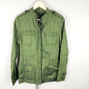 Lafayette 148 Linen Mandarin Button-Down Jacket